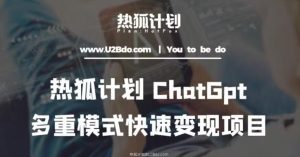 热狐计划：王大陆ChatGpt多重变现实操课，多种模式快速变现-知乎者也