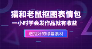 外面收费880的猫和老鼠绿幕抠图表情包视频制作教程,一条视频13万点赞,直接变现3W-知乎者也