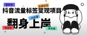抖音流量标签变现项目，抖音创业粉轻松转化，单价高收益简单-知乎者也