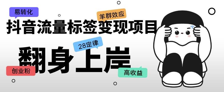 抖音流量标签变现项目,抖音创业粉轻松转化,单价高收益简单-知乎者也