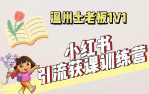 小红书1对1引流获客训练营：账号、内容、引流、成交（价值3999元）-知乎者也