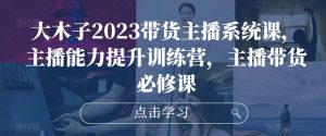 大木子2023带货主播系统课，主播能力提升训练营，主播带货必修课-知乎者也