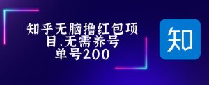 最新知乎撸红包项长久稳定项目，稳定轻松撸低保【详细玩法教程】-知乎者也
