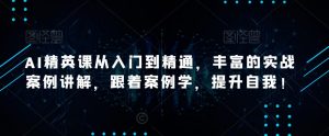 AI精英课从入门到精通,丰富的实战案例讲解,跟着案例学,提升自我!-知乎者也