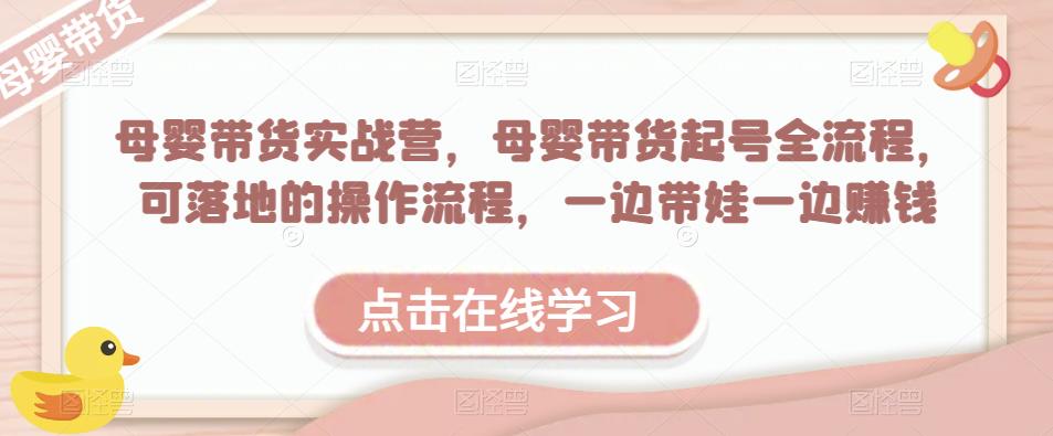 母婴带货实战营,母婴带货起号全流程,可落地的操作流程,一边带娃一边赚钱(附素材)-知乎者也