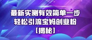 最新实测有效简单一步轻松引流宝妈创业粉【揭秘】-知乎者也