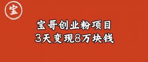 宝哥IP图文创业粉引流项目实战分享:单个账号3天涨粉1万,变现8万块钱(图文教程)【揭秘】-知乎者也