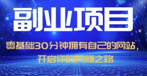零基础30分钟拥有自己的网站,日赚1000+,开启你的网赚之路-知乎者也