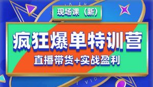 抖音短视频疯狂爆单特训营现场课(新)直播带货+实战案例-知乎者也