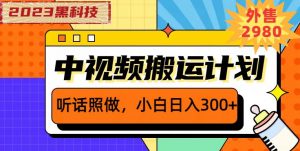 外面卖2980元2023黑科技操作中视频撸收益,听话照做小白日入300+-知乎者也