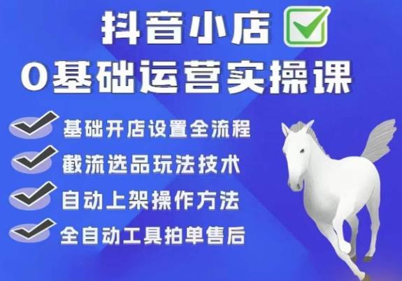 白马电商·0基础抖店运营实操课,基础开店设置全流程,截流选品玩法技术-知乎者也