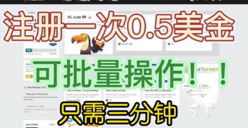 国外项目注册一次0.5美金，只需三分钟无脑操作，可批量同时放大操作，小白工作室福利【揭秘】-知乎者也