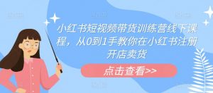 小红书短视频带货训练营线下课程，从0到1手教你在小红书注册开店卖货-知乎者也