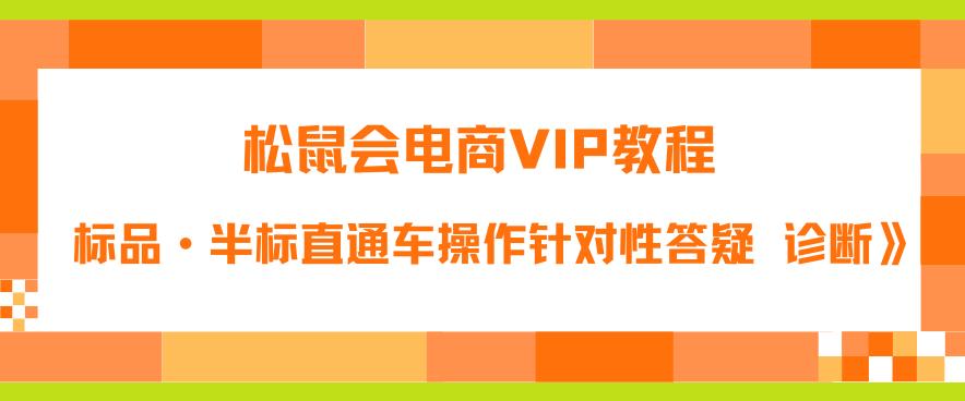松鼠会电商VIP教程：松鼠《付费推广标品·半标直通车操作针对性答疑&诊断》-知乎者也