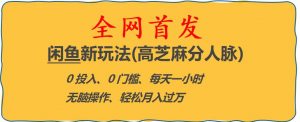 闲鱼新玩法(高芝麻分人脉)0投入0门槛,每天一小时,轻松月入过万【揭秘】-知乎者也