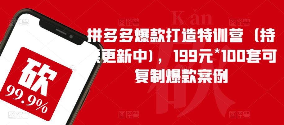 拼多多爆款打造特训营(持续更新中),199元*100套可复制爆款案例-知乎者也