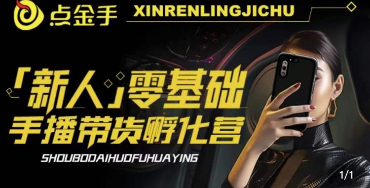 2023点金手·新人零基础手播带货孵化营:账号运营篇+主播话术篇+数据流量篇等-知乎者也