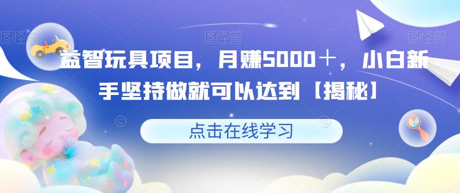 益智玩具项目，月赚5000＋，小白新手坚持做就可以达到【揭秘】-知乎者也