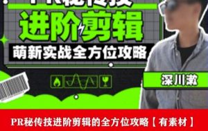 PR进阶剪辑培训班,让你快速成为剪辑大师12节视频课程+素材!-知乎者也