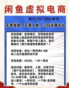 外边收费600多的闲鱼新玩法虚似电商之拼多多助力项目,单号100-300元-知乎者也