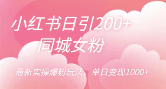 小红书日引200+同城女粉，最新实操爆粉玩法，单日变现1000+【揭秘】-知乎者也