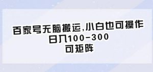 百家号无脑搬运，小白也可操作，日入100-300，可矩阵【仅揭秘】-知乎者也