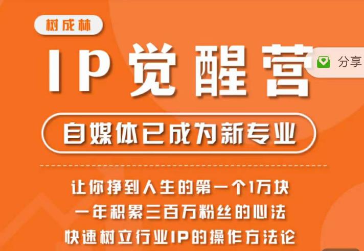 树成林·IP觉醒营,快速树立行业IP的操作方法论,让你赚到人生的第一个1万块(更新)-知乎者也