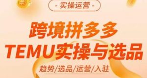 伍跃·跨境拼多多TEMU实操与选品，​趋势/选品/运营/入住（27节完整）-知乎者也