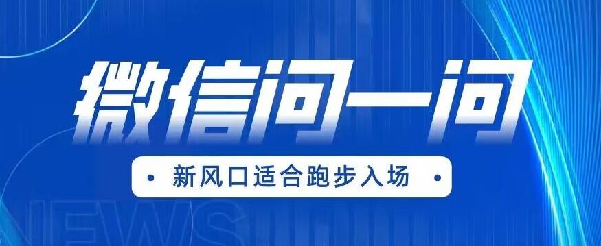 全网首发微信问一问新风口变现项目(价值1999元)【揭秘】-知乎者也