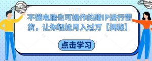 不懂电脑也可操作的蹭IP进行带货,让你轻松月入过万【揭秘】-知乎者也