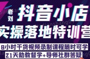 老刘·抖店商品卡流量,抖音小店实操落地特训营,8小时干货视频录制课程随时可学-知乎者也