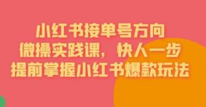 接单号方向·小红书微操实践课,快人一步,提前掌握小红书爆款玩法-知乎者也