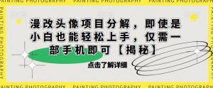 漫改头像项目分解,即使是小白也能轻松上手,仅需一部手机即可【揭秘】-知乎者也