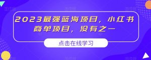 2023最强蓝海项目,小红书商单项目,没有之一【揭秘】-知乎者也