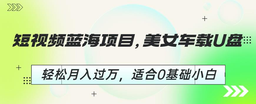短视频蓝海项目，美女车载U盘，轻松月入过万，适合0基础小白【揭秘】-知乎者也