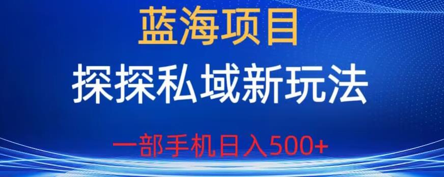 蓝海项目,探探私域新玩法,一部手机日入500+很轻松【揭秘】-知乎者也