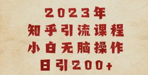 2023知乎引流课程，小白无脑操作日引200+【揭秘】-知乎者也