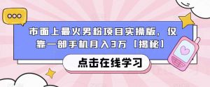 市面上最火男粉项目实操版,仅靠一部手机月入3万【揭秘】-知乎者也