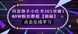 抖音快手小红书30S突破100W粉丝教程【揭秘】-知乎者也
