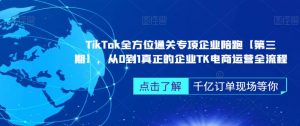 ‎TikTok全方位通关专项企业陪跑【第三期】，从0到1真正的企业TK电商运营全流程-知乎者也