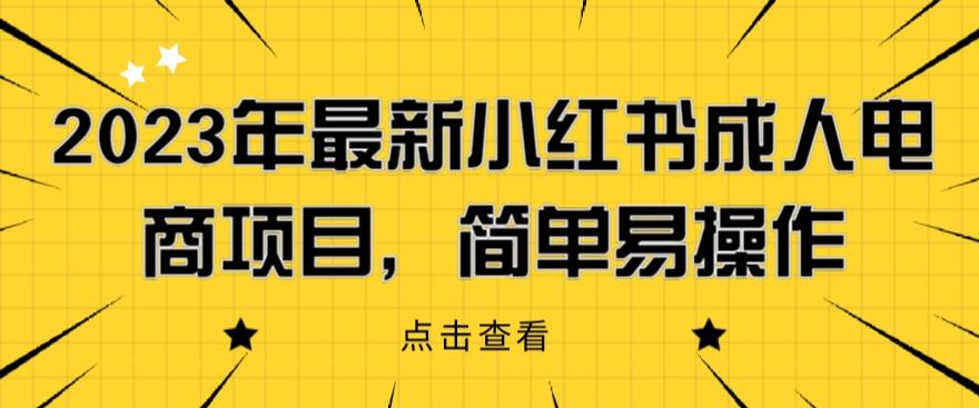 2023年最新小红书成人电商项目，简单易操作【详细教程】【揭秘】-知乎者也