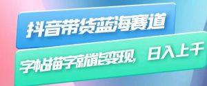 抖音带货蓝海赛道，无需真人出镜，字帖描字就能变现，日入上千（附带全套教程）-知乎者也