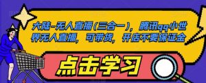 大陆-无人直播(三合一)，腾讯qq小世界无人直播，可带货，开店不要保证金-知乎者也