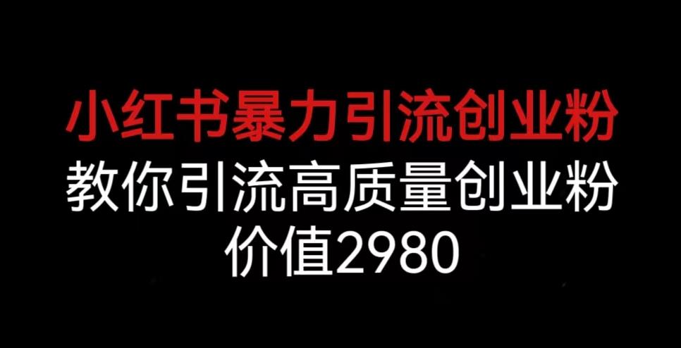 小红书暴力引流创业粉，教你引流高质量创业粉，价值2980【揭秘】-知乎者也