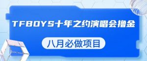 最新蓝海项目，靠最近非常火的TFBOYS十年之约演唱会流量掘金，八月必做的项目【揭秘】-知乎者也