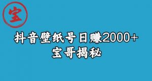 宝哥抖音壁纸号日赚2000+,不需要真人露脸就能操作【揭秘】-知乎者也