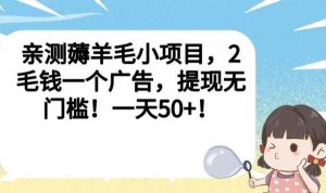 亲测薅羊毛小项目，2毛钱一个广告，提现无门槛！一天50+【揭秘】-知乎者也