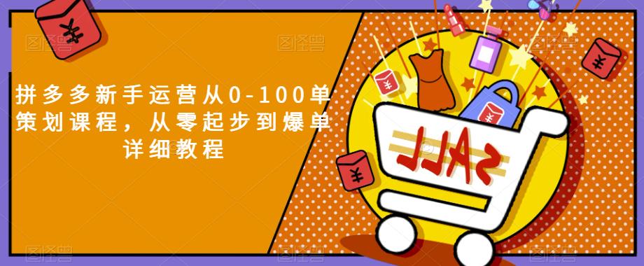 拼多多新手运营从0-100单策划课程,从零起步到爆单详细教程-知乎者也
