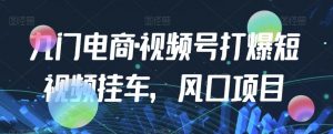 九门电商·视频号打爆短视频挂车,风口项目-知乎者也