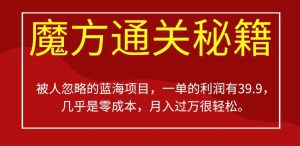 被人忽略的蓝海项目,魔方通关秘籍,一单的利润有39.9,几乎是零成本,月入过万很轻松【揭秘】-知乎者也